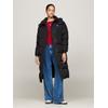 Steppmantel TOMMY JEANS CURVE "TJW ALASKA LONG PUFFER EXT", Damen, Gr. XXXL (46), schwarz, Web, Obermaterial: 100% Polyester. Futter: 100% Polyester, unifarben, casual, Langarm, Mäntel, in Großen Größen