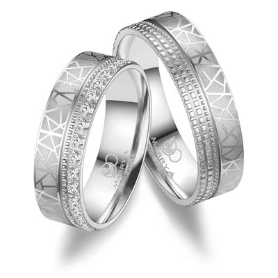 Verlobungsring MARRYA "Edelstahl Ringe Trauringe Eheringe Partnerringe" Gr. 56, silber (damen ring, silber), Fingerringe