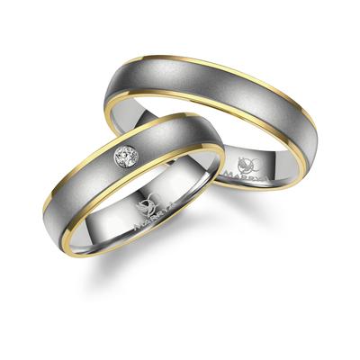 Verlobungsring MARRYA "Titan Ringe Trauringe Eheringe Partnerringe" Gr. 70, gold (herren ring, gold, silber), Fingerring