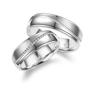 Trauring MARRYA "Edelstahl Ringe Trauringe Eheringe Partnerringe" Gr. 64, silber (herren ring, silber), Fingerringe, Dam