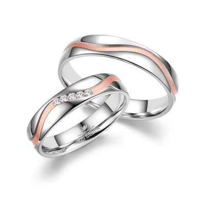 Trauring MARRYA "Silber Ringe Trauringe Eheringe Partnerringe" Gr. 58, rosa (herren ring, silber, rosé), Fingerringe, Da