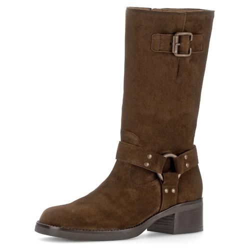 Stiefel GABOR Gr. 39, Normalschaft, braun (cognac) Damen Schuhe Blockabsatz, Bikerstiefel, Langschaftsiefel mit Best Fitting