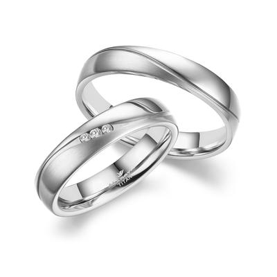 Verlobungsring MARRYA "Titan Ringe Trauringe Eheringe Partnerringe" Gr. 54, silber (herren ring, silber), Fingerringe, D