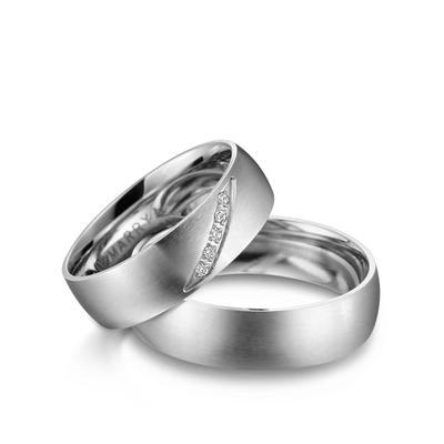 Trauring MARRYA "Edelstahl Ringe Trauringe Eheringe Partnerringe" Gr. 66, silber (damen ring, silber), Fingerringe, Dame