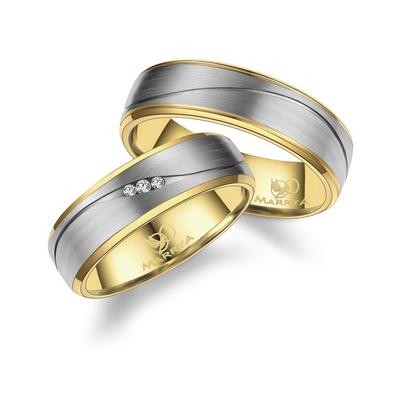 Verlobungsring MARRYA "Titan Ringe Trauringe Eheringe Partnerringe" Gr. 52, silber (damen ring, silber, gold), Fingerrin