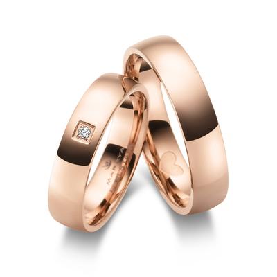 Verlobungsring MARRYA "Edelstahl Ringe Trauringe Eheringe Partnerringe" Gr. 58, rosa (herren ring, rosé), Fingerringe, D