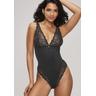 Body LASCANA Gr. 44, N-Gr, schwarz Damen Bodies mit hohen Beinausschnitten