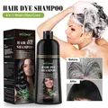 Long Lasting Hair Dye Shampoo Organic Natural Black Hair Dyeing Cover Gray White Hair Darkening