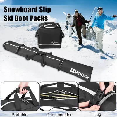 2P Ski Bag and Ski Boot Bag Combo Ski Bags for Air Travel Ski Carrier Bag Boot Pouch Ski and Boot