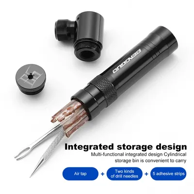 1/2Set Bike Air CO2 Inflator with Tubeless Tire Repair Kit Schrader & Presta Valve CO2 Bike Tire Inflator Aluminum Alloy Parts