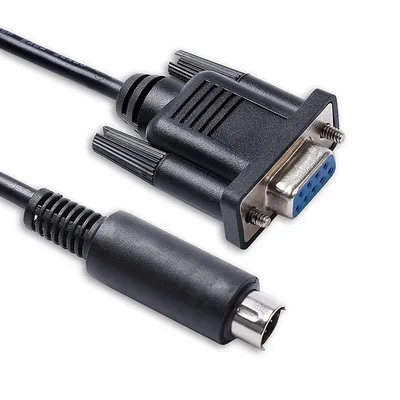 Mitsubishi Q Series PLC Programming Cable D-sub DB9 Female RS232 Serial to Mini Din 6-pin Cable