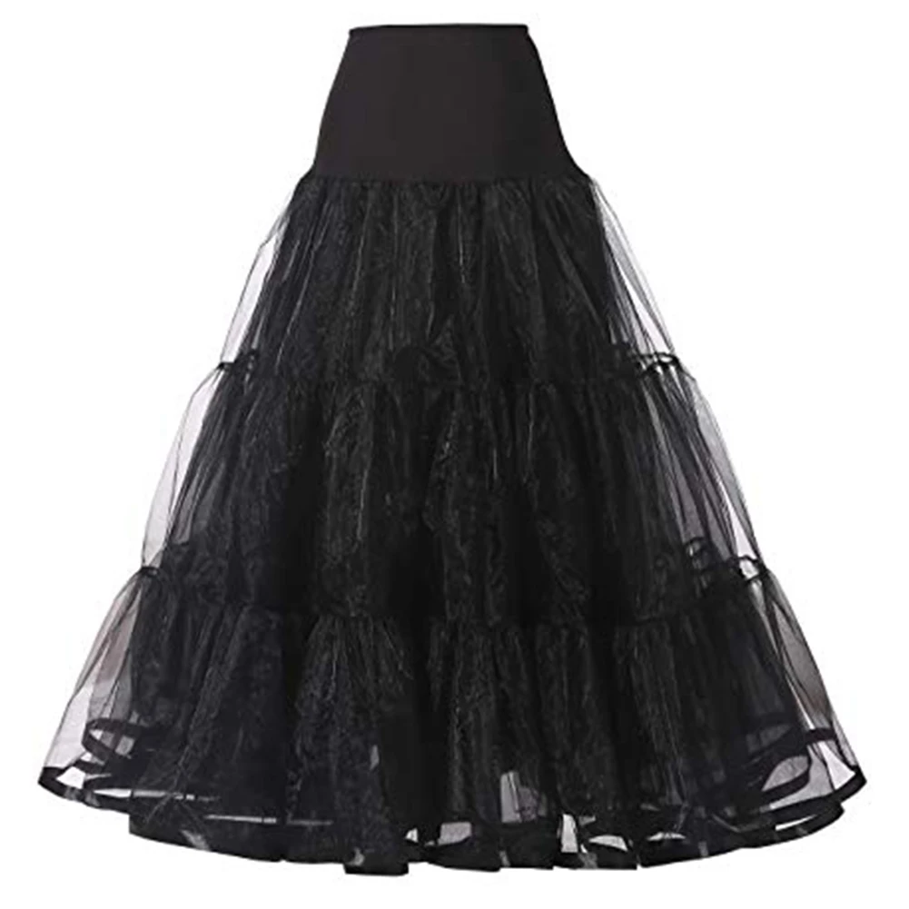 95 cm langer Petticoat mit Rüschen, Krinoline, Vintage-Stil, Hochzeit, Brautmode für Kleider, Unterrock, Rockabilly-Tutu