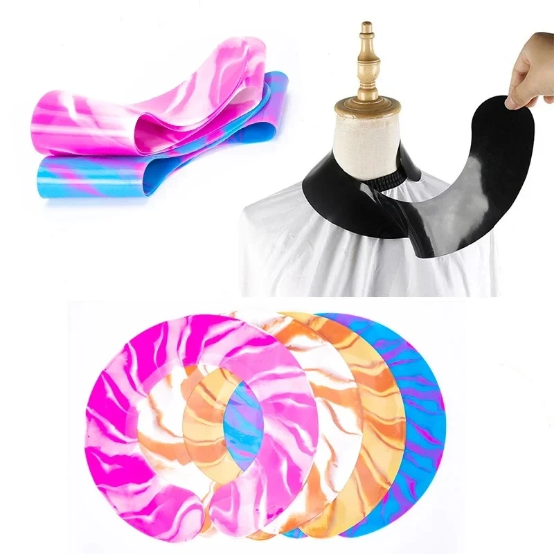 1 stücke Salon bunte Silikon Schneid kragen wasserdichte Hals Cape Haar sterben Schal Barbershop profession elle Friseur Werkzeuge Image