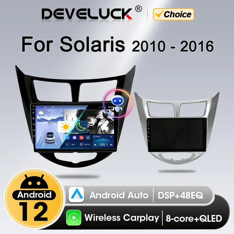 Android Auto Carplay Autoradio für Hyundai Solaris Verna Akzent 2013-2016 Multimedia-Player Navigation GPS Stereo DVD Head Unit