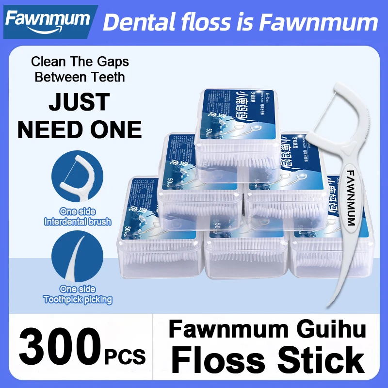 300 stücke fawnmum Zahnseide Zahnseide Picks Zahnstocher Zähne Stick Zahn reinigung Inter dental bürste Zahnseide Pick Mundpflege Image
