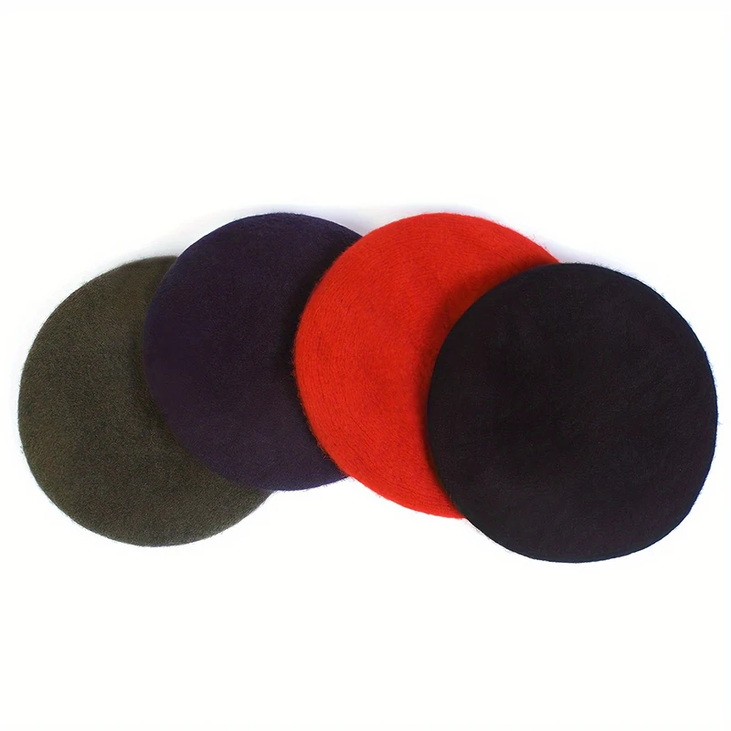 Kinder einfarbig Baskenmütze Maler Hüte Herbst Winter warme Berets Flache Kappe Hip Hop Berets Für Junge Mädchen