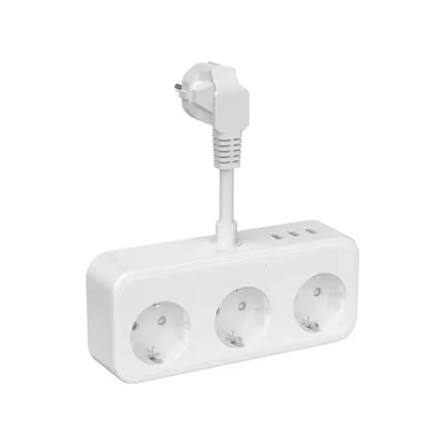 3-Wege-Steckdose mit 3 USB A 5 V/3,1 A 6-in-1-Steckdosenadapter EU 240 V/16 A mit flexiblem Kabel, Image