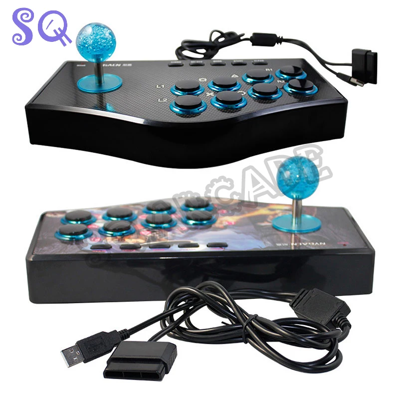 Arcade-USB-Joystick für Android Smart TV und PC/PS2/PS3-Konsole, unterstützt 2 Spieler mit 1,8 Meter Kabel Fight Stick Image