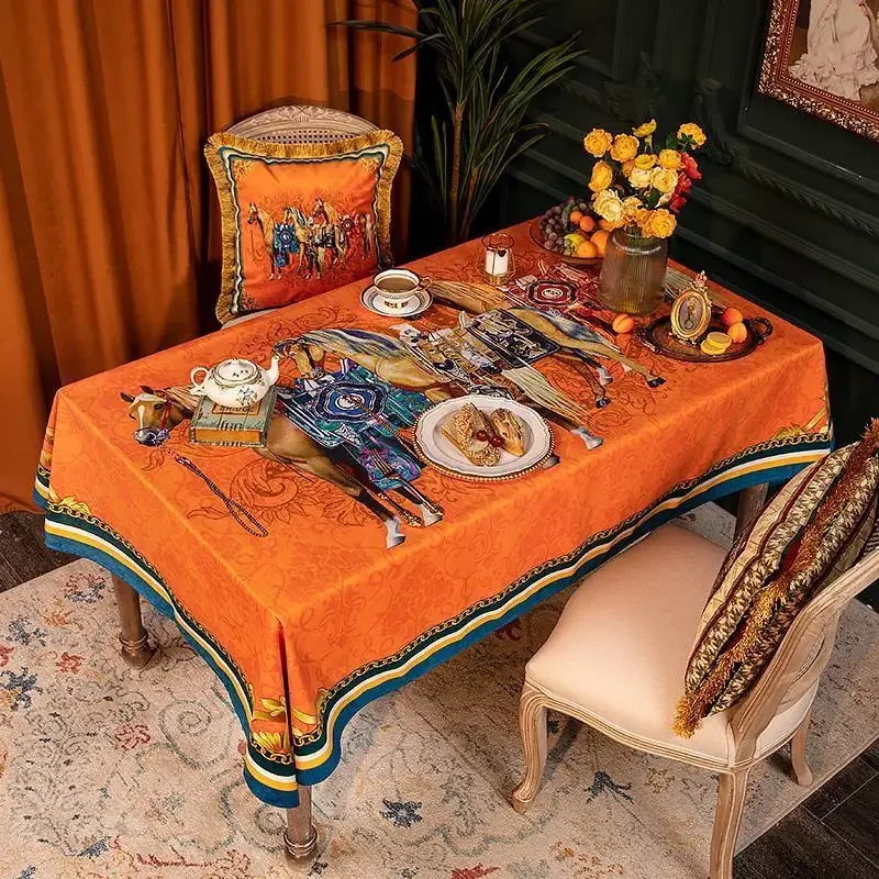 Pferd Tischdecke Weihnachten Home Wasserdichte Anti Fleck Silvester Dekorationen Geschenk Esstische Kaffee Küche Tisch Tuch Image