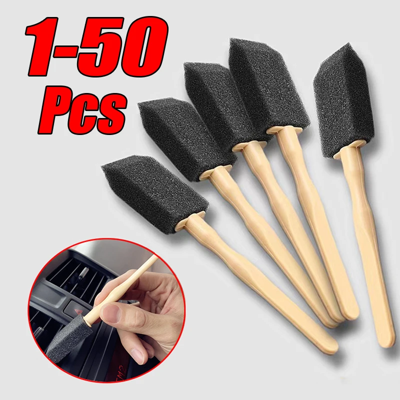 1-50Pcs Auto Air Outlet Schwamm Reinigung Pinsel Auto Innen Detaillierung Staub Entfernung Pinsel Grille Reiniger Pinsel Auto zubehör Image