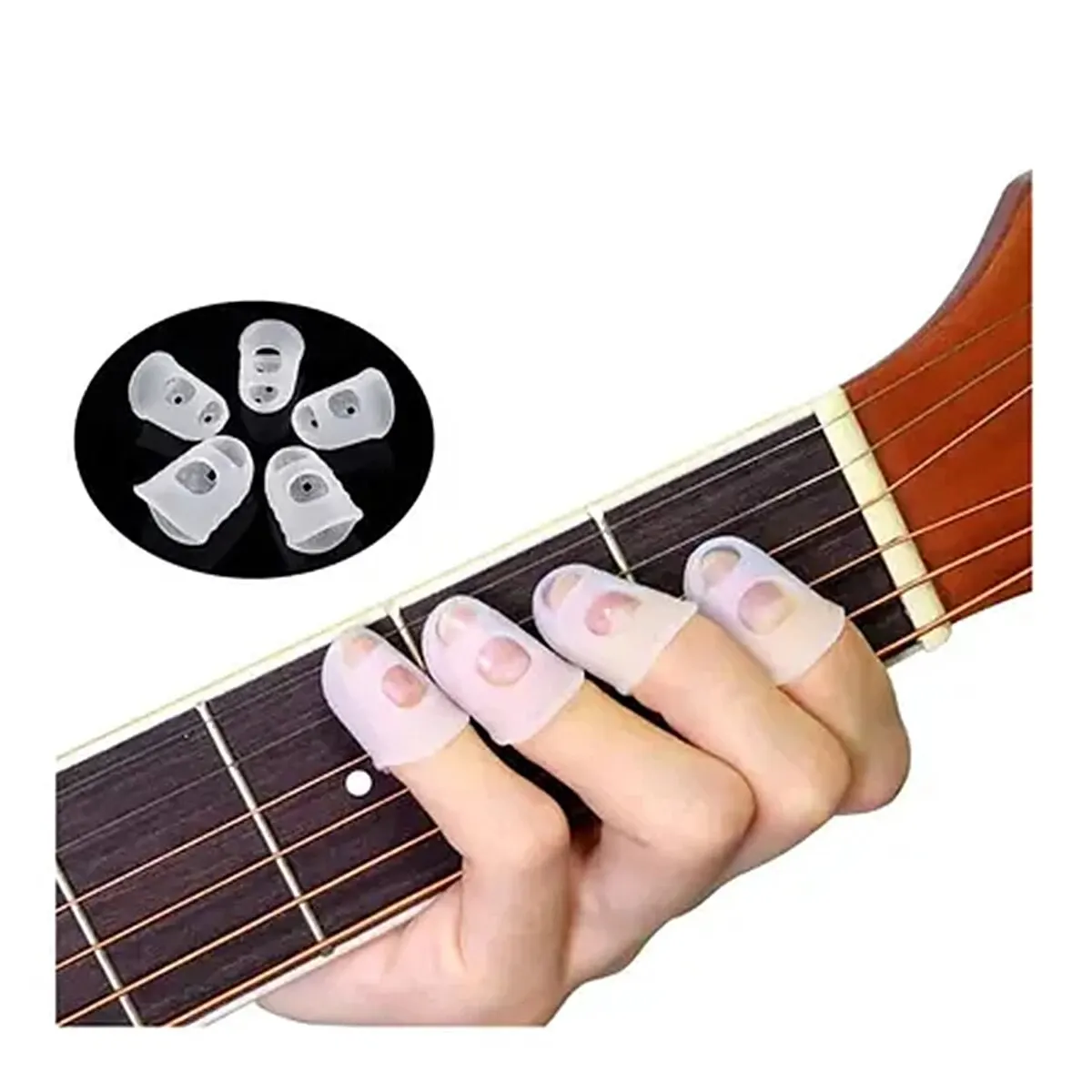 Miwayer 10 stücke silikon gitarren finger transparent gitarre fingers pitzen protektoren für ukulele gitarre rutsch feste fingers chutz Image