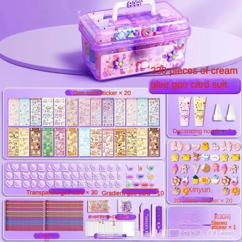 Goka Aufkleber Set Goka Creme Kleber Aufkleber Hand Konto Voll Diy Material Aufbewahrungsbox Kinderbriefpapier Image