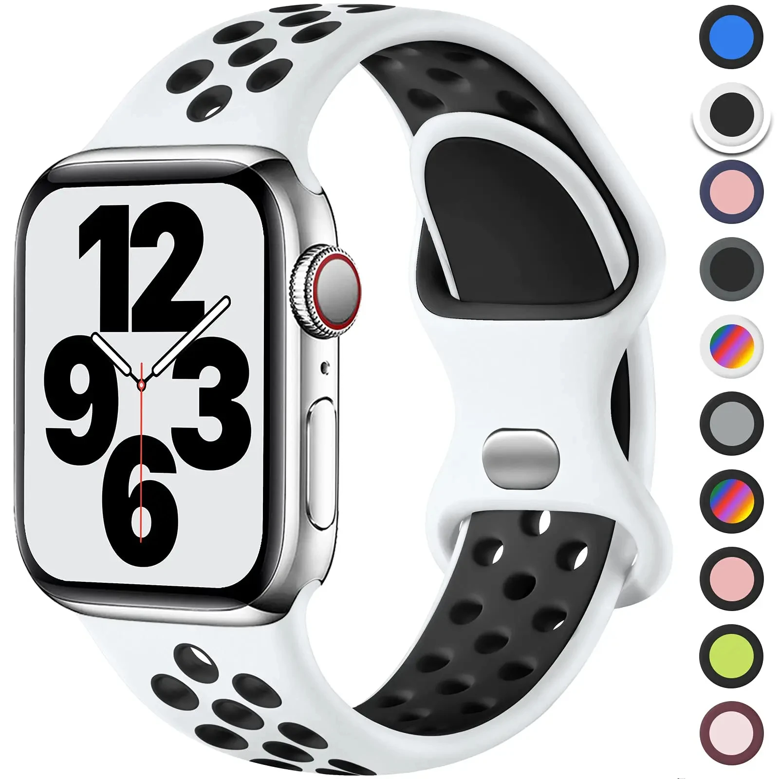 Sport band für Apple Uhren armband Ultra-2 49mm Serie 9/8/7 41mm 45mm 38 42mm Silikon armband iwatch serie 6 se 5 4 3 44mm 40mm Image