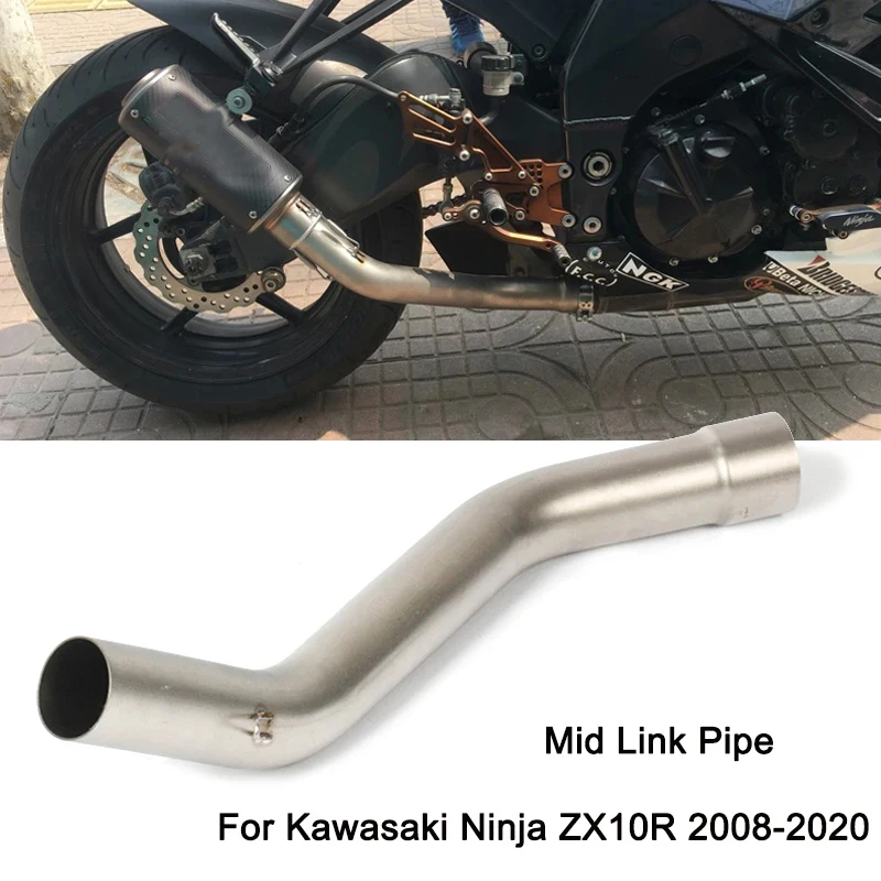 Für Kawasaki ZX10R 2008-2015 Auspuffanlage Mittleres Verbindungsrohr Edelstahl 51mm Verbindungsrohr Slip On Motorrad Image