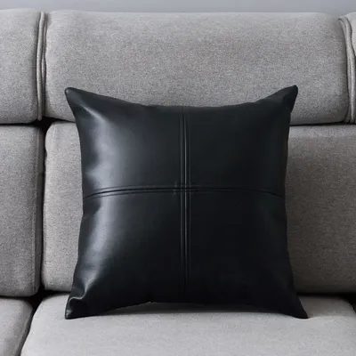 Leder Textur Pu Leder Stoff einfache Kissen bezug stilvolle klassische Sofa Rücken Körper Kissen Image