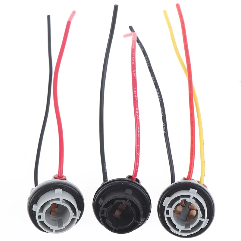 2 stücke 1156 1157 birne buchse bay15d lampe halter p21/5w adapter basis stecker für bremslicht kunststoff auto zubehör Image