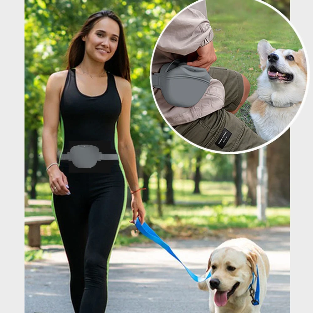Food Grade Silikon Hund Training Taille Tasche Tragbare Gürtel Hundefutter Tasche Outdoor Hund Training Fütterung Tasche Haustier Tragbare Gürtel