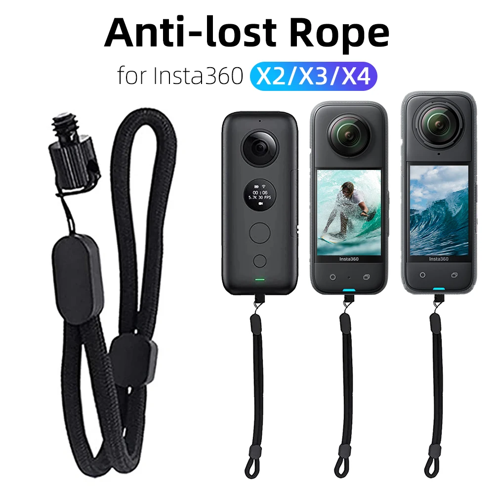 Cinturino da Polso Anti-Smarrimento per Insta360 X5 X4 Air X3 ONE X2, Cordino Leggero con Attacco a Vite da 1/4 di Pollice per Accessori Insta 360