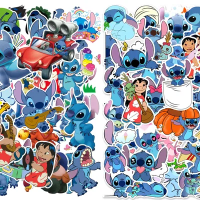 50/100 Stück Cartoon Disney Lilo Stitch Aufkleber Aufkleber für Scrapbook Laptop Fahrrad Gepäck Skateboard Niedliche Graffiti Aufkleber Spielzeug Geschenk Image