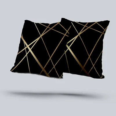Geometrische Abstraktion Linie Druck Kissen bezug schwarz grün Kissen bezug Sofa Nachttisch Kissen Image