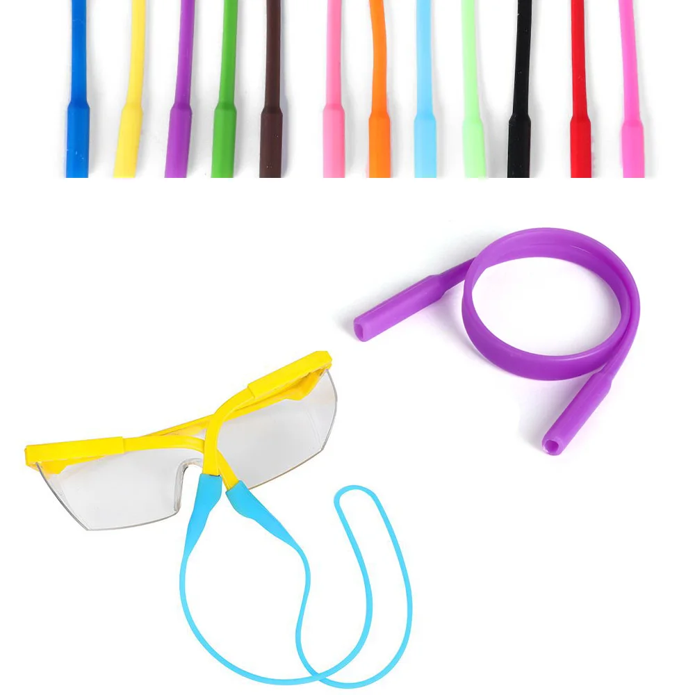 2 Stück Silikon-Brillenbänder für Brillen, Sonnenbrillen, Kette, Sportband, Kabelhalter, elastische Anti-Rutsch-Schnur, Seile Image