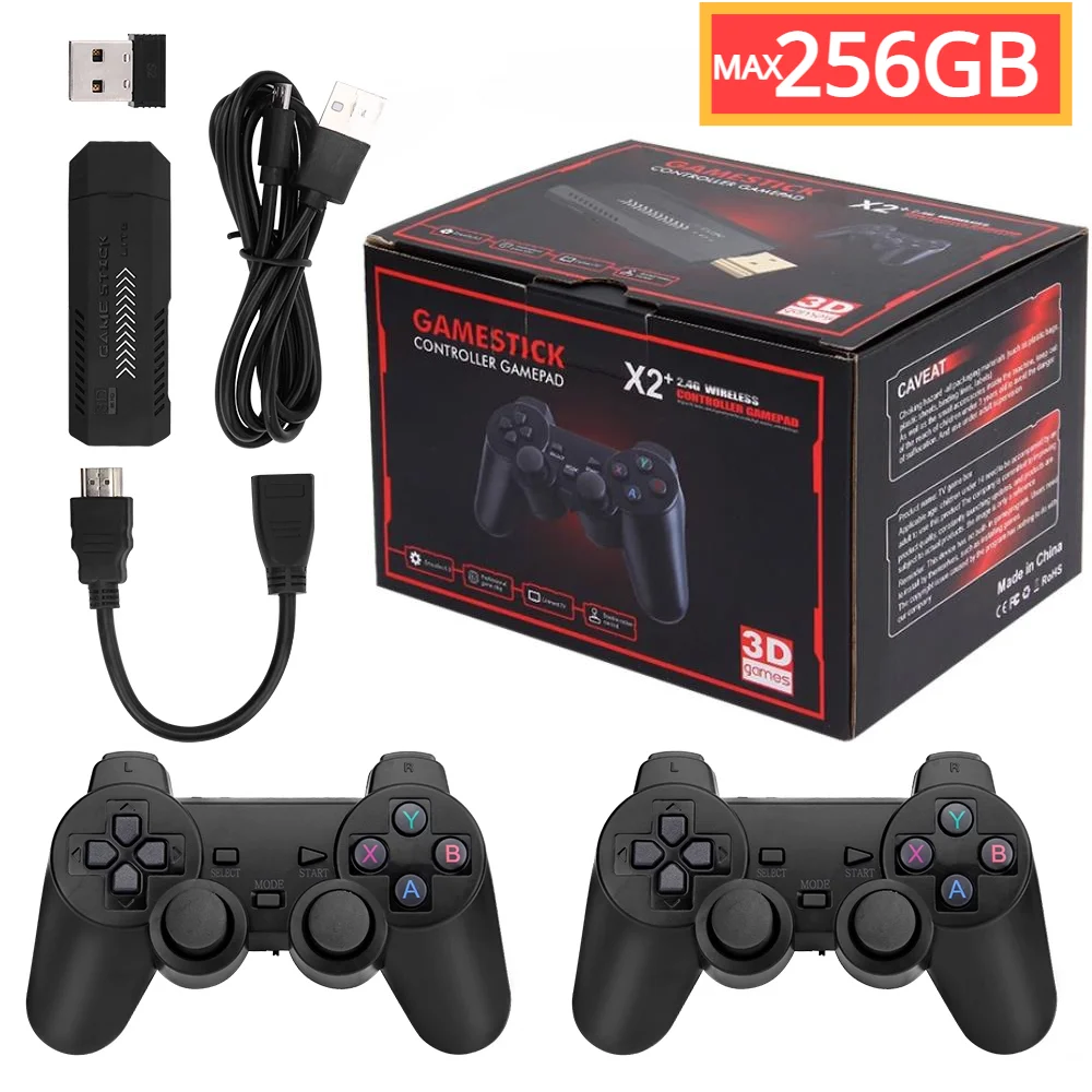 256g 2,4 Spiele gd10 plus Game Stick 4k HD Videospiel konsole g Double Wireless Controller Game Stick für n64/psp/ps1/gba