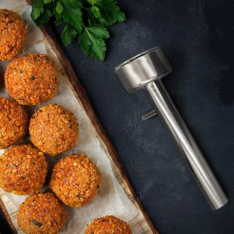 1Pcs Edelstahl Frikadelle Maker Große Falafel Ball, Der Scoop Mold Frikadelle Pressen Maker Nicht-Stick Küche Gadgets
