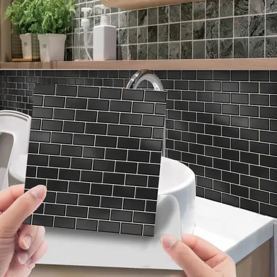 10pcs 10 x10cm 3d Fliesen Aufkleber selbst klebende wasserdichte Wanda uf kleber Küche Bad Image