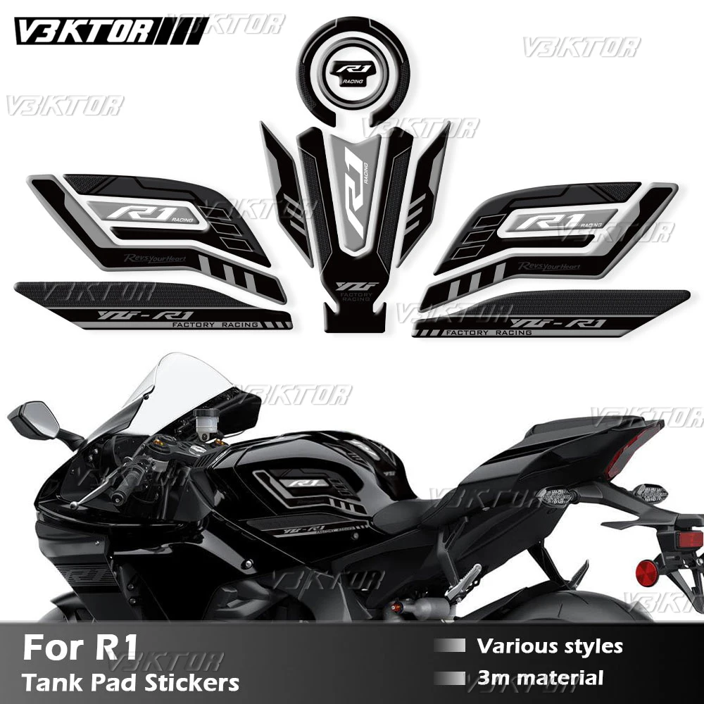 R1 Kraftstofftank Aufkleber Öl Tankdeckel 3D Aufkleber Abdeckung Schutz Wasserdicht Für R1 YZF-R1 yzf r1 yzf r1m 2015-2023 Image