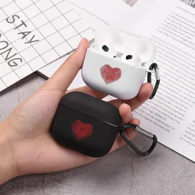Rotes Herz Handabdruck einfache Airpod Fall coole Kopfhörer abdeckung für Airpods 2 3 Pro 2. Image