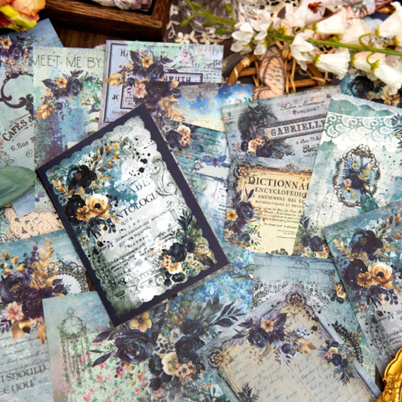 30 stücke Vintage Ins Blumen dekoratives Papier DIY Tagebuch Album Scrap booking Material Hintergrund papier für Junk Journal Lieferungen Image