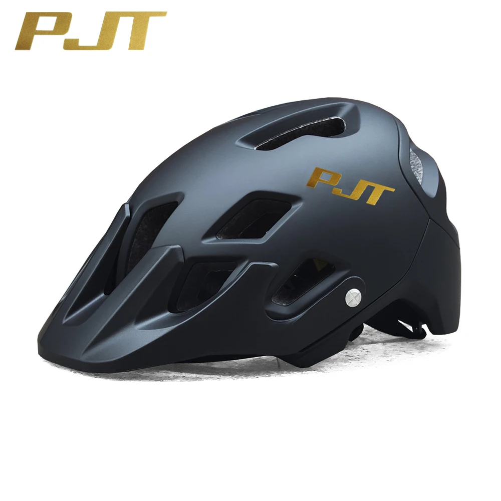 Pjt In-Mould dh MTB Fahrrad helm Sport Anti-Impact Road Mountainbike Helm Männer Frauen Reiten Fahrrad helm verstellbares Visier Image