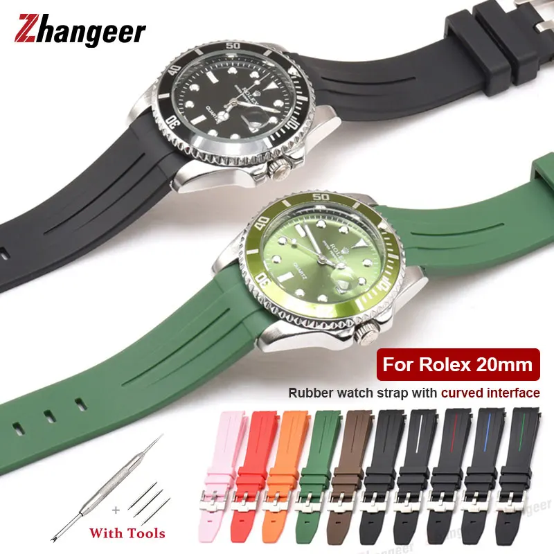 20mm 21mm 22mm hochwertiges Silikon armband für gmt Ghost King Ancon Weich gummi Sport Uhren armband Paar Armband Image