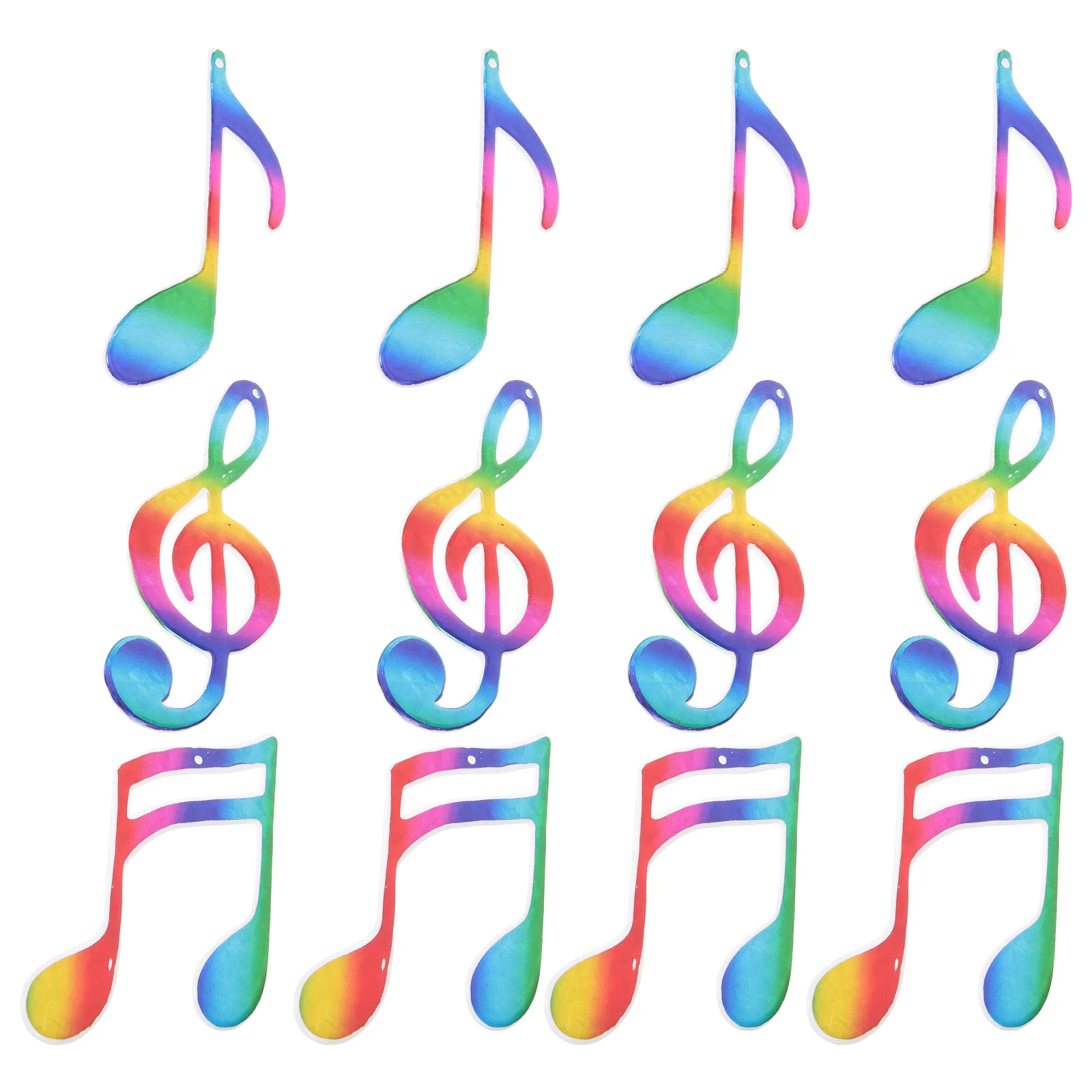 12 Stück Notizen heiß plattiert bunte musikalische Weihnachts baum Urlaub veranstaltungs ort Anhänger DIY das Geschenk hängen Dekoration Kunststoff Image