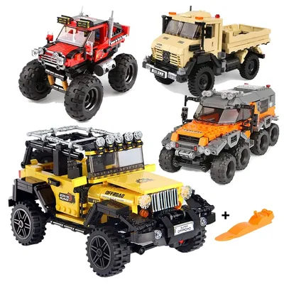 DIY Auto Lkw Baustein Set Spielzeug Selbst Montage Modell Kreative Desktop Decor Jeep Ziegel Image