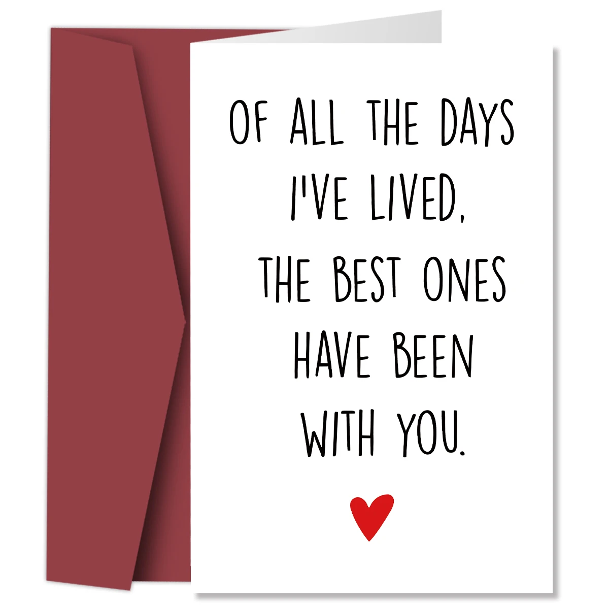 Romantische Jubiläumskarte für Sie, Geburtstags-Weihnachts-Liebeskarte, von allen Tagen, die ich lebte die besten haben mit Ihnen Image