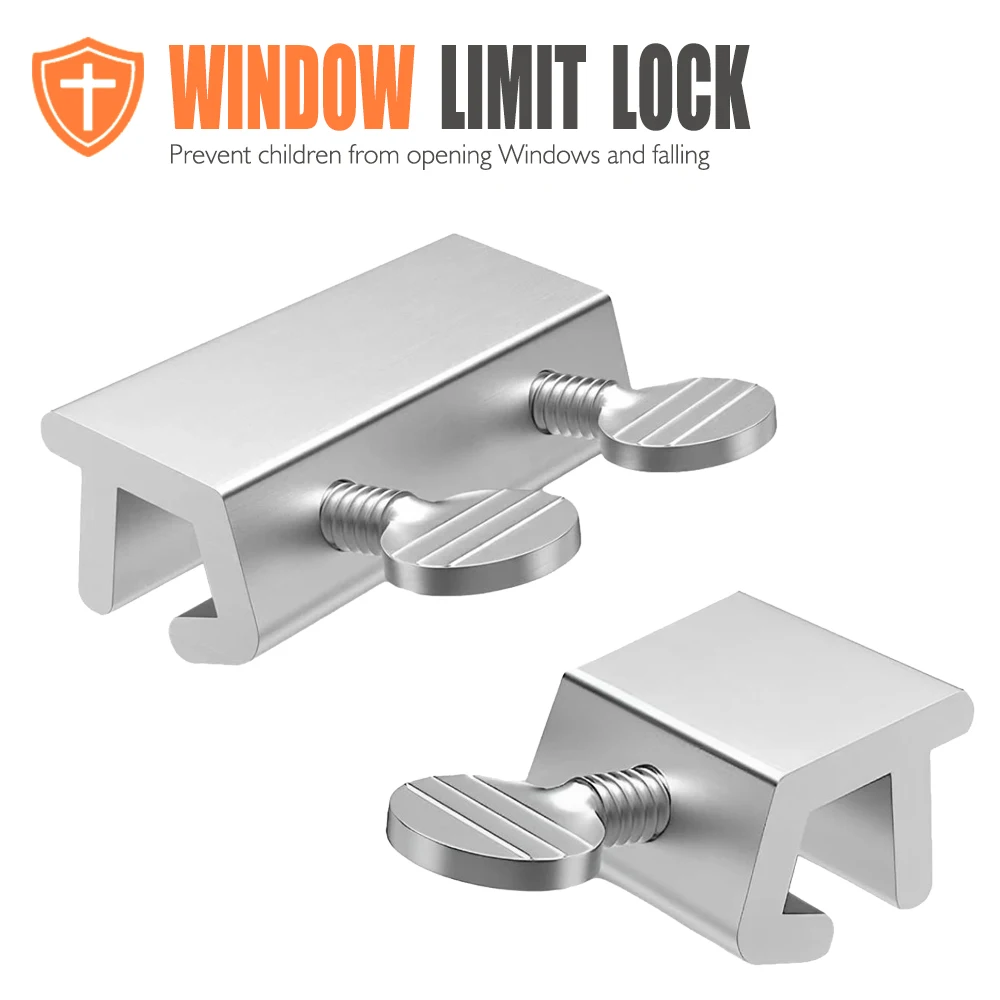 Einstellbare Sicherheitsfensterschloss Aluminiumlegierung Türrahmen Sicherheitsschloss Free Punch Fensterbegrenzung Stop Schlösser für Kinder Zuhause Schlafzimmer Image