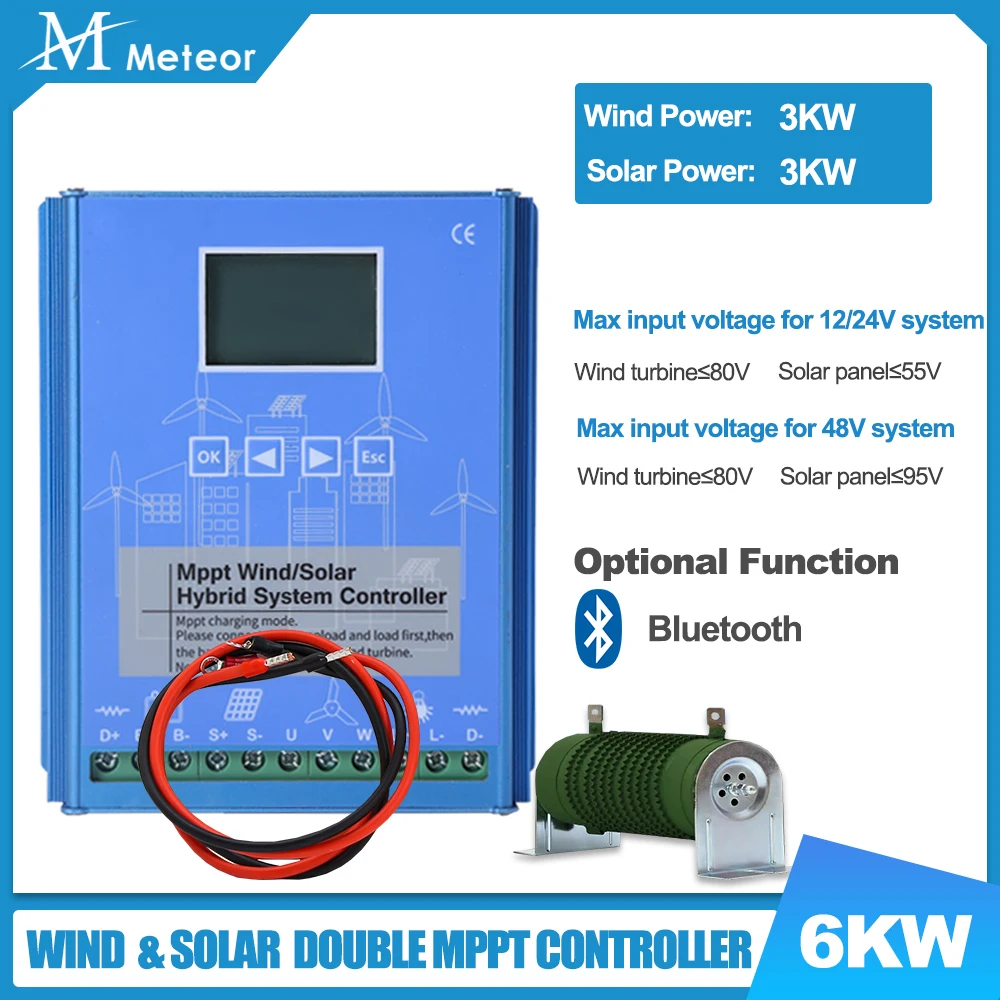 MPPT Wind Solar Hybrid Laderegler Wind 3000W & Solar 3000W 12/24V/48V Automatische Hybrid Controller mit Dump Load Widerstand Image