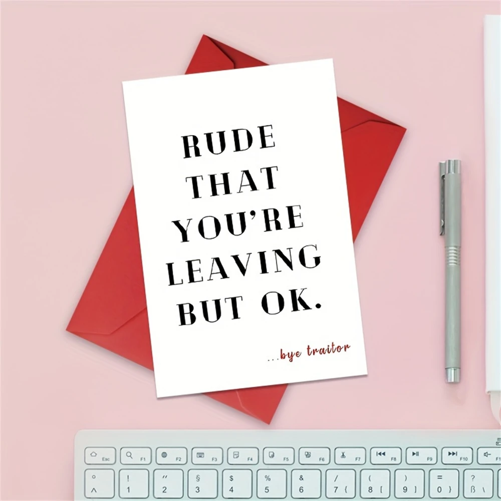 1pc, unhöflicher Mitarbeiter, der Karte für sie ihn verlässt, lustige Kollegen karte für Frauen, humorvolle Arbeits freundin, die Karte weg geht, neue Job karte f Image