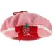 Yazoeiaing Women Berets Strawberry Bow Woolen Beret Hat French Artist Beanies Strawberry Costume French Painter Hat Wool Cap Fashion Warm Hat for Christmas Women Girls Winter A2D-458